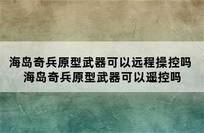 海岛奇兵原型武器可以远程操控吗 海岛奇兵原型武器可以遥控吗